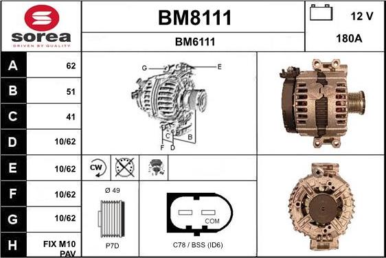 SNRA BM8111 - Alternator www.molydon.hr