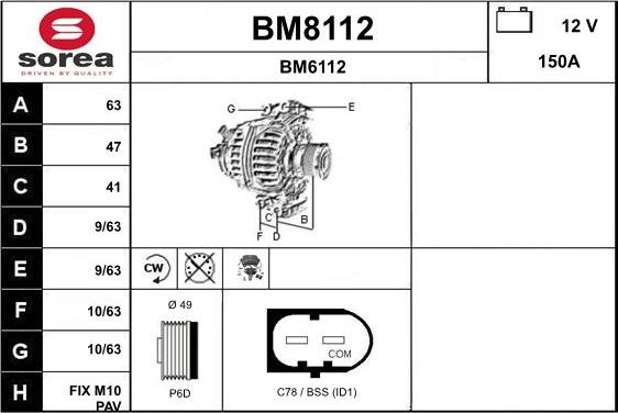 SNRA BM8112 - Alternator www.molydon.hr