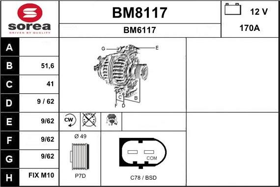 SNRA BM8117 - Alternator www.molydon.hr