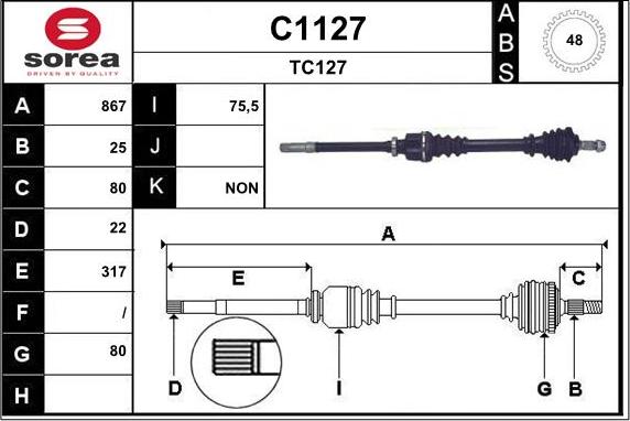 SNRA C1127 - Pogonska osovina www.molydon.hr