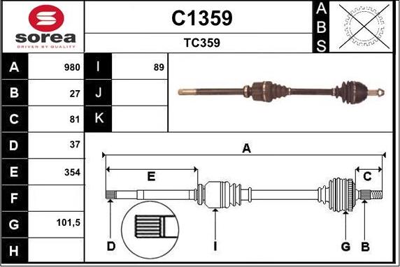 SNRA C1359 - Pogonska osovina www.molydon.hr