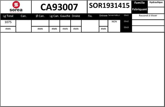 SNRA CA93007 - upravljački mehanizam www.molydon.hr