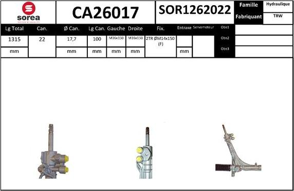 SNRA CA26017 - upravljački mehanizam www.molydon.hr