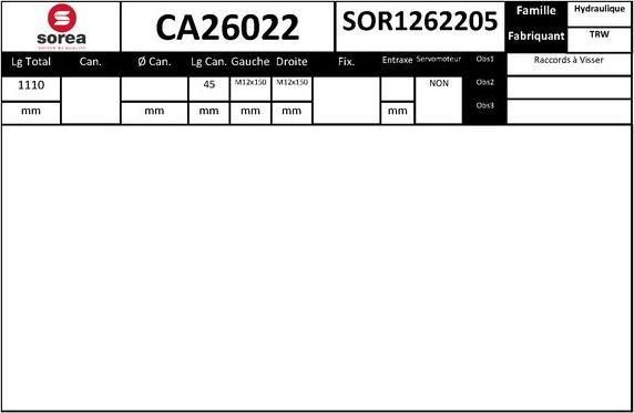 SNRA CA26022 - upravljački mehanizam www.molydon.hr