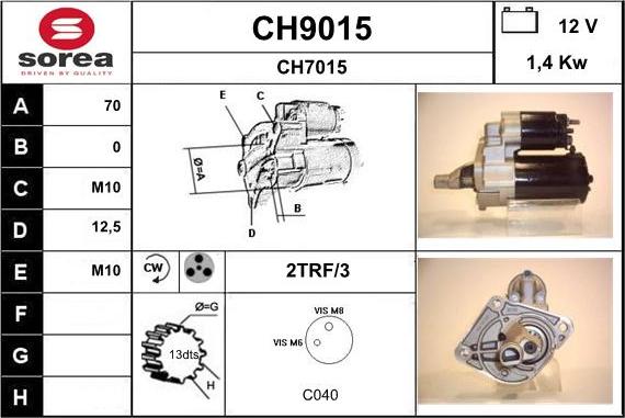 SNRA CH9015 - Starter www.molydon.hr