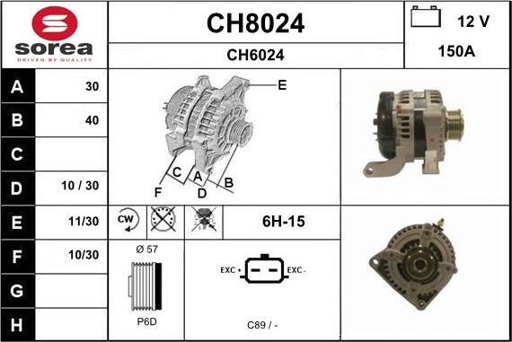 SNRA CH8024 - Alternator www.molydon.hr