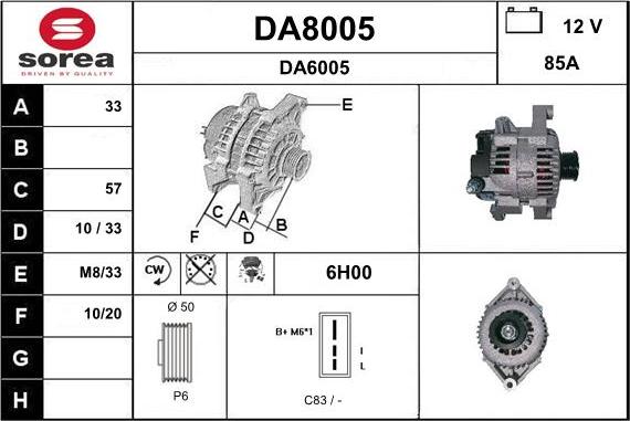 SNRA DA8005 - Alternator www.molydon.hr