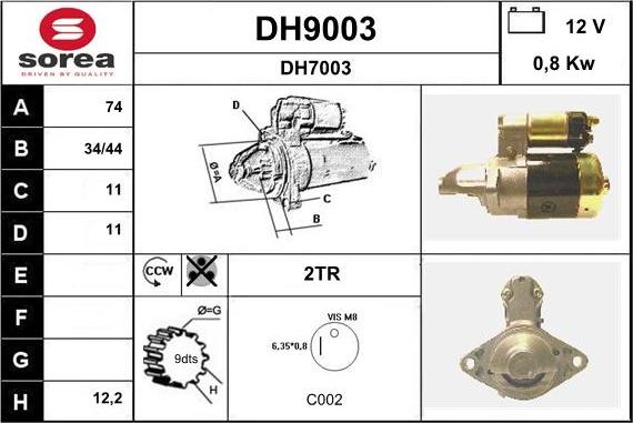 SNRA DH9003 - Starter www.molydon.hr