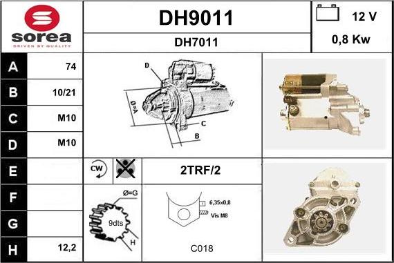 SNRA DH9011 - Starter www.molydon.hr