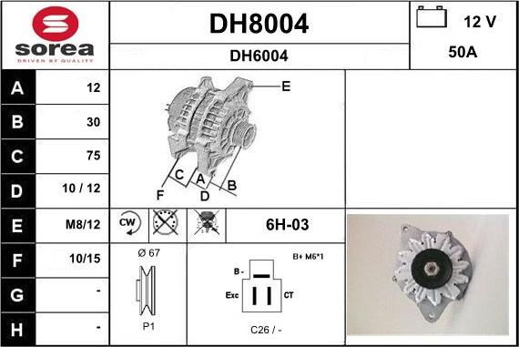 SNRA DH8004 - Alternator www.molydon.hr