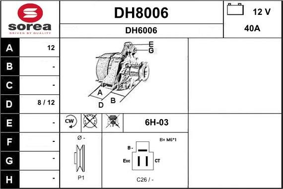 SNRA DH8006 - Alternator www.molydon.hr