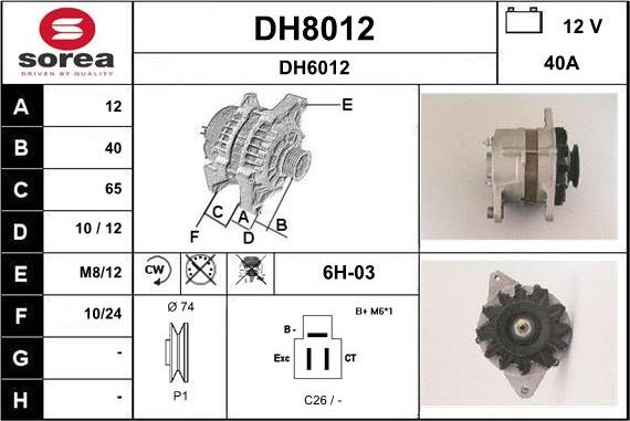 SNRA DH8012 - Alternator www.molydon.hr