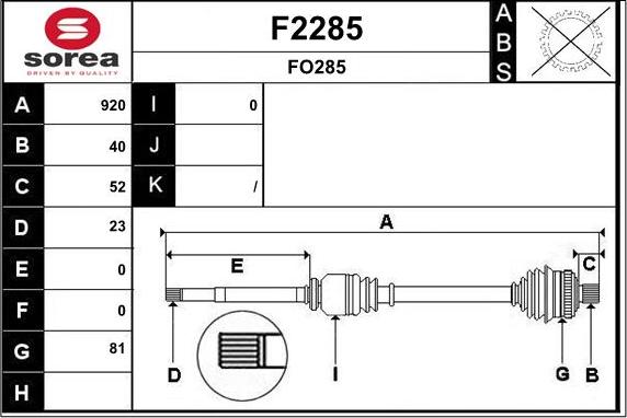 SNRA F2285 - Pogonska osovina www.molydon.hr