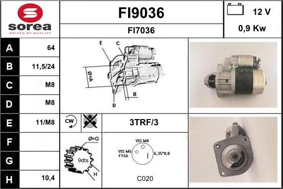 SNRA FI9036 - Starter www.molydon.hr