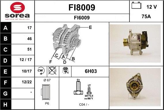 SNRA FI8009 - Alternator www.molydon.hr