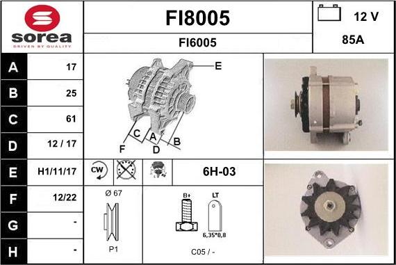 SNRA FI8005 - Alternator www.molydon.hr