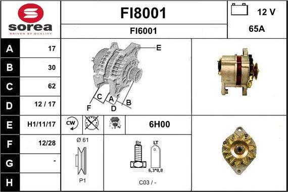 SNRA FI8001 - Alternator www.molydon.hr