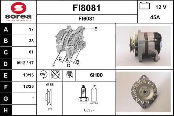 SNRA FI8081 - Alternator www.molydon.hr