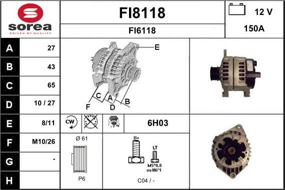 SNRA FI8118 - Alternator www.molydon.hr