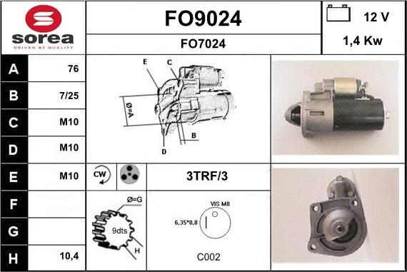 SNRA FO9024 - Starter www.molydon.hr