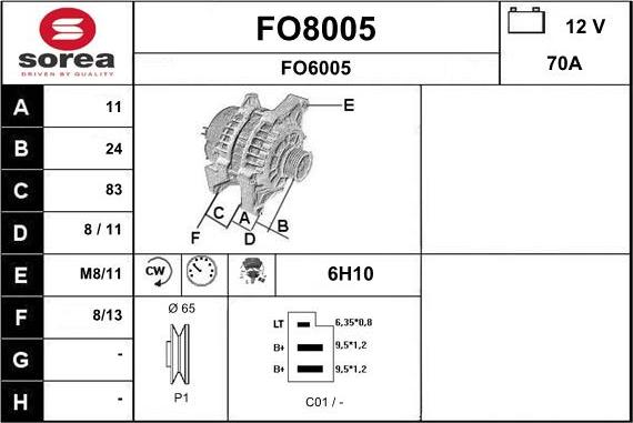SNRA FO8005 - Alternator www.molydon.hr