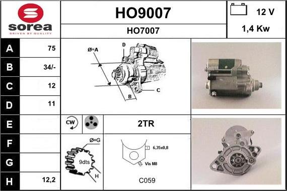 SNRA HO9007 - Starter www.molydon.hr