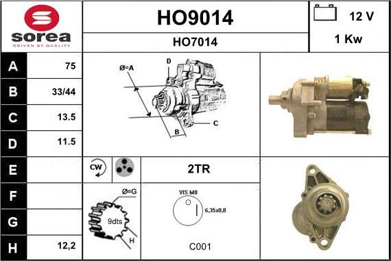 SNRA HO9014 - Starter www.molydon.hr