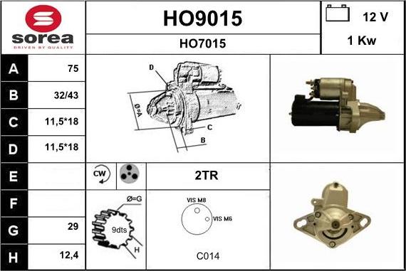 SNRA HO9015 - Starter www.molydon.hr