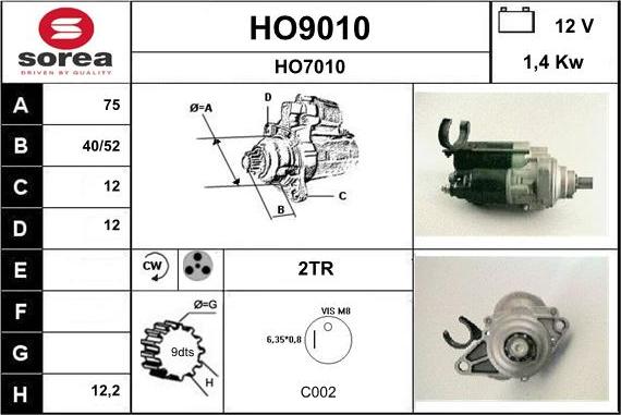 SNRA HO9010 - Starter www.molydon.hr