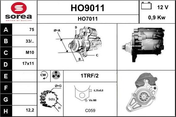 SNRA HO9011 - Starter www.molydon.hr