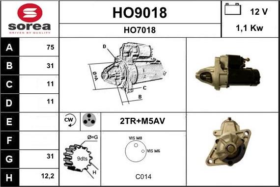 SNRA HO9018 - Starter www.molydon.hr