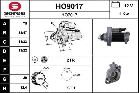 SNRA HO9017 - Starter www.molydon.hr