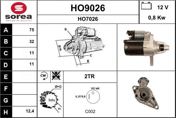 SNRA HO9026 - Starter www.molydon.hr