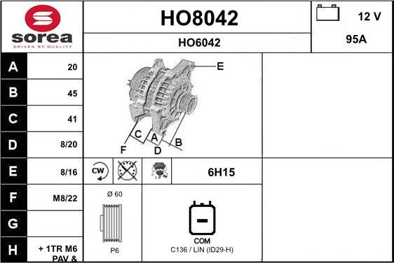 SNRA HO8042 - Alternator www.molydon.hr