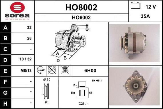 SNRA HO8002 - Alternator www.molydon.hr