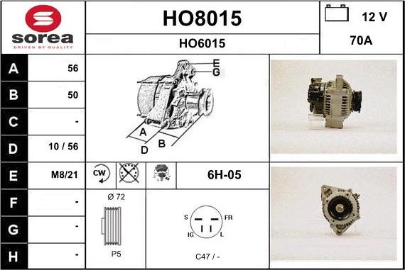 SNRA HO8015 - Alternator www.molydon.hr