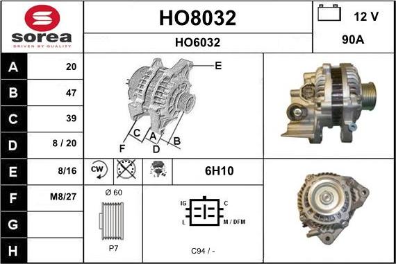 SNRA HO8032 - Alternator www.molydon.hr