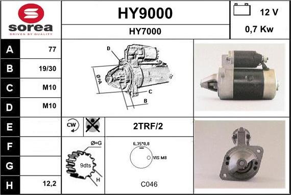 SNRA HY9000 - Starter www.molydon.hr