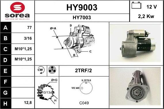 SNRA HY9003 - Starter www.molydon.hr