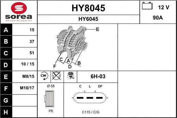 SNRA HY8045 - Alternator www.molydon.hr