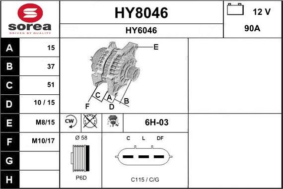 SNRA HY8046 - Alternator www.molydon.hr