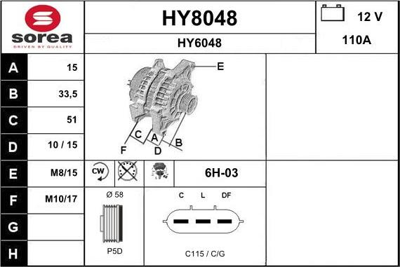 SNRA HY8048 - Alternator www.molydon.hr