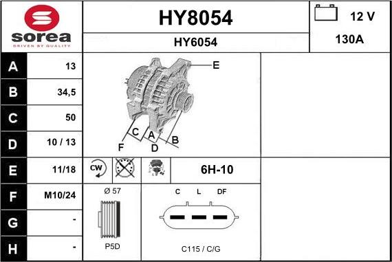 SNRA HY8054 - Alternator www.molydon.hr