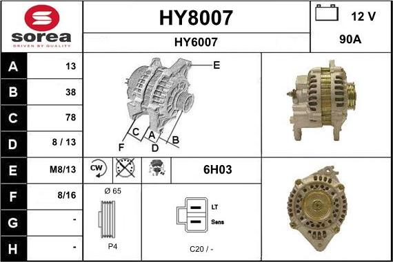 SNRA HY8007 - Alternator www.molydon.hr