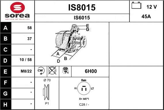 SNRA IS8015 - Alternator www.molydon.hr