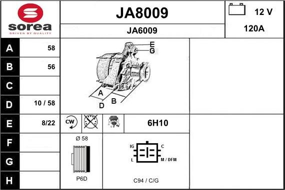 SNRA JA8009 - Alternator www.molydon.hr