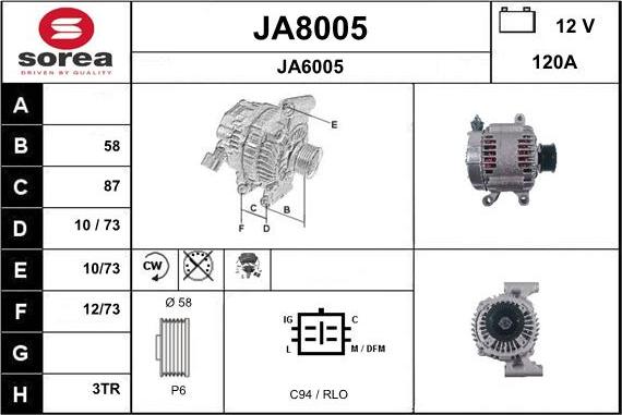 SNRA JA8005 - Alternator www.molydon.hr