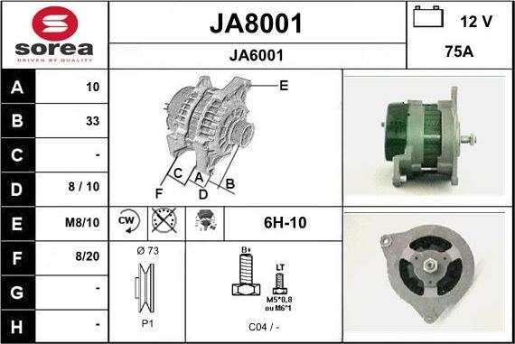 SNRA JA8001 - Alternator www.molydon.hr