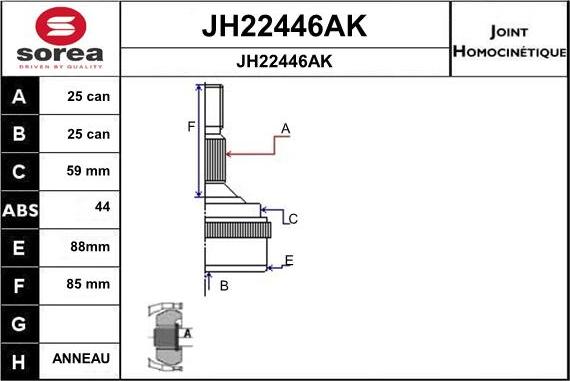 SNRA JH22446AK - Kardan, Pogonska osovina www.molydon.hr