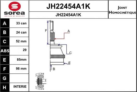 SNRA JH22454A1K - Kardan, Pogonska osovina www.molydon.hr